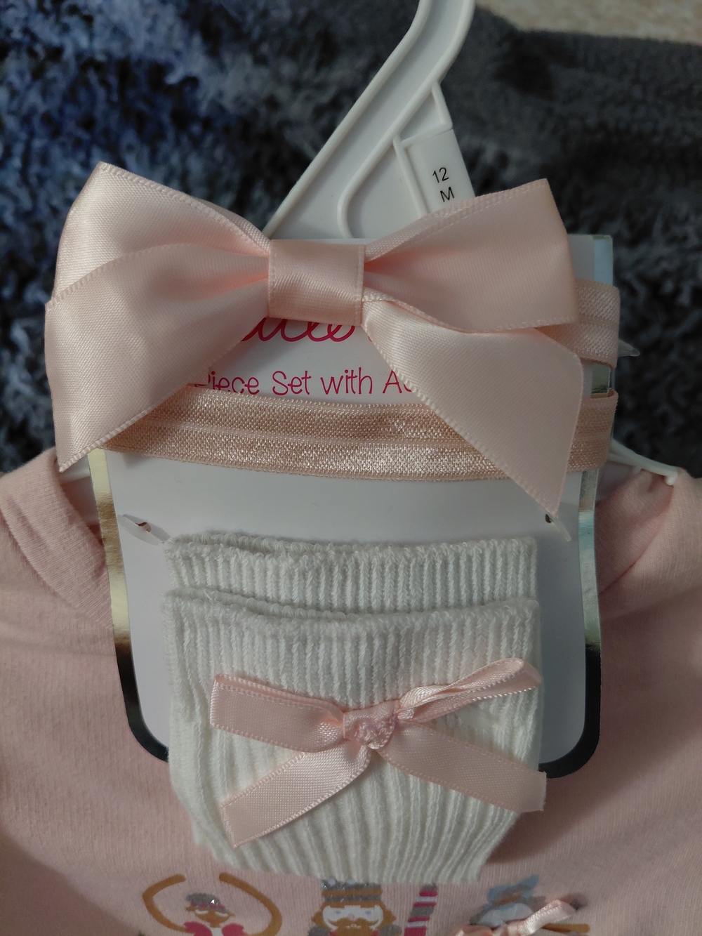NWT Little Lass 12M Pink Nutcracker Sweater Dress & Accessories Set - Picture 3 of 4